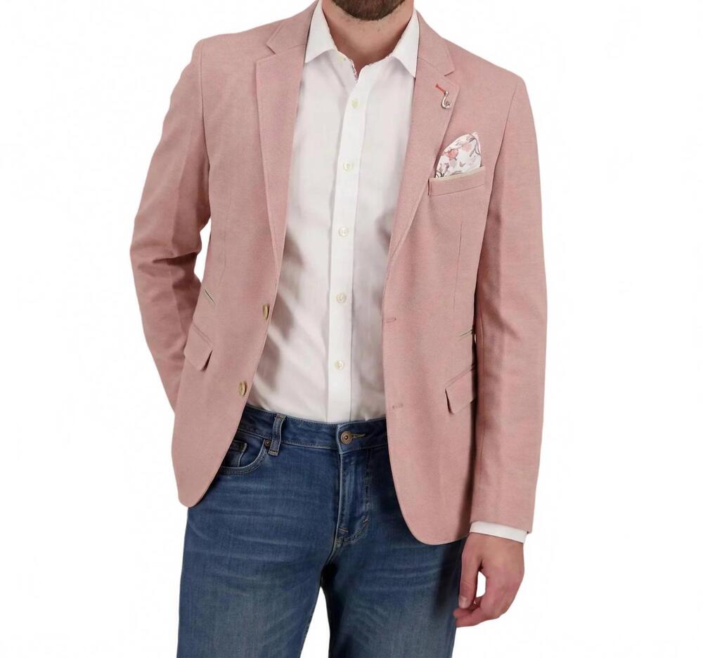 NEW A FISH NAMED FRED melange pique blazer in rose pink
